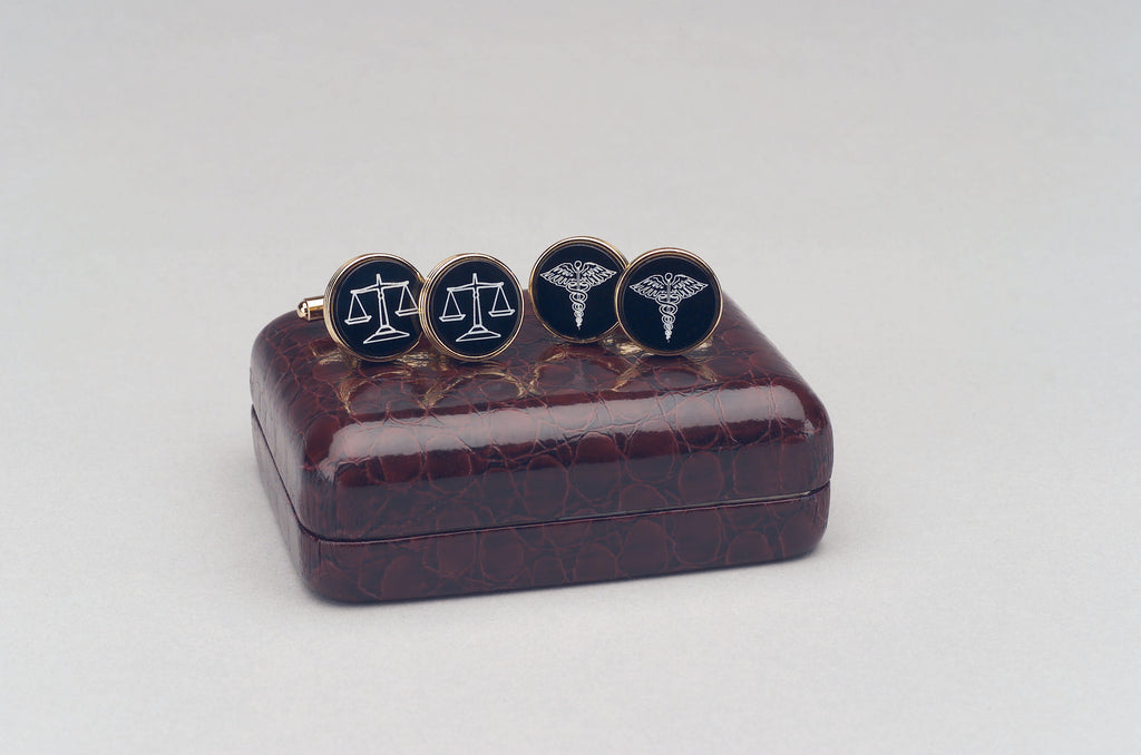CUFFLINKS FOR DOCTORS AND THE MEDICAL PROFESSION WITH CADUCEUS - Item # 0242