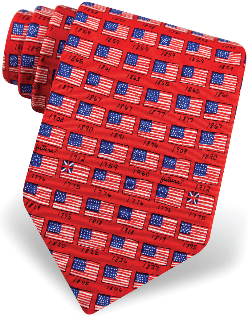 American Flag History Silk Tie - Item #1851