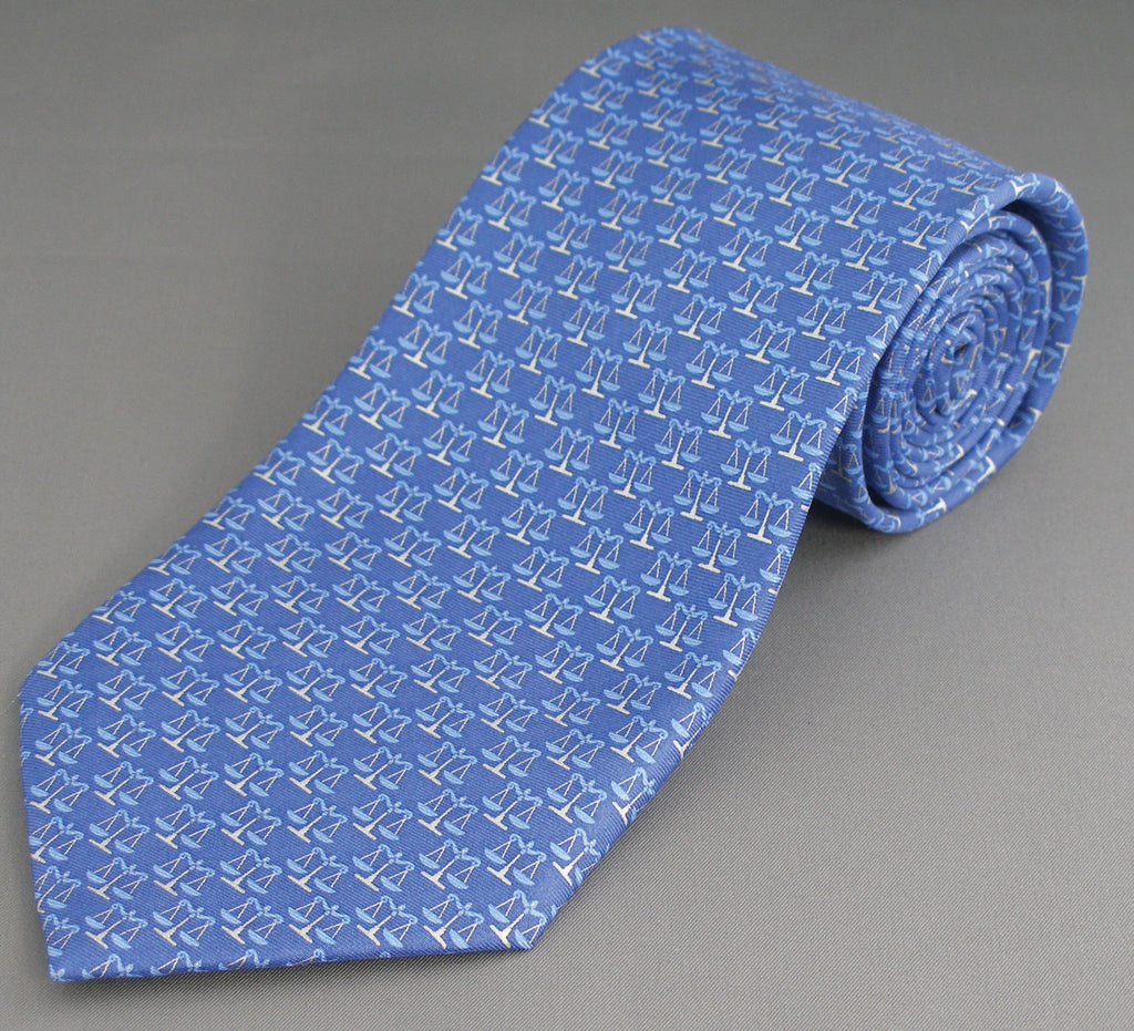 Scales of Justice Light Blue Silk Tie - Item # 2112