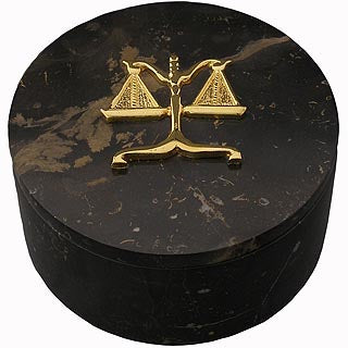 Lawyer Brown Marble Trinket/Paperclip Box - Item #3622