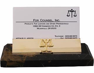 Lawyer Brown Marble Business Card Holder - Item #3625