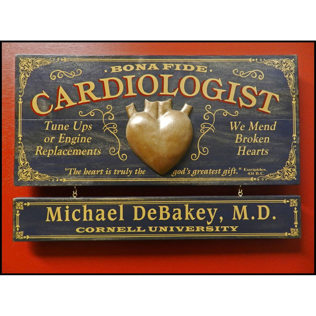 Cardiologist Wooden Plank Sign - Item #H0039