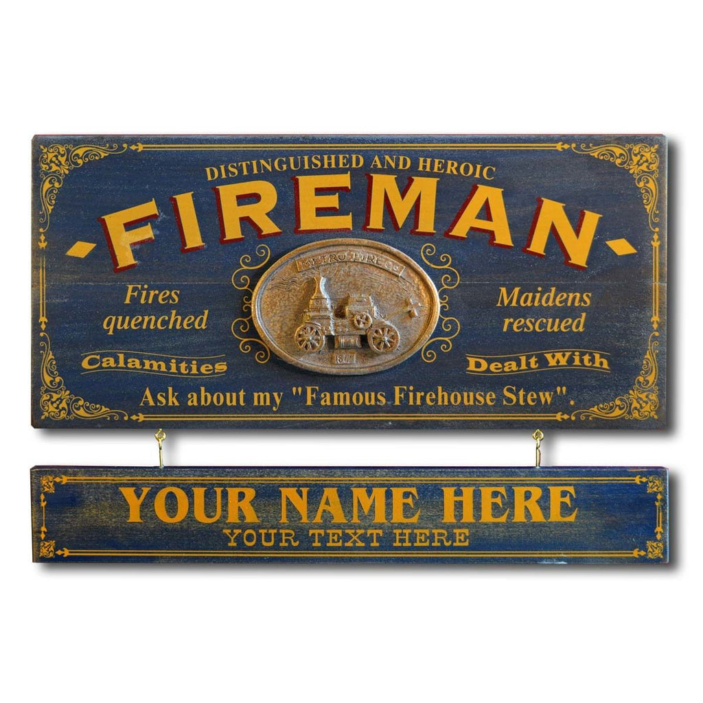Fireman Wooden Plank Sign - Item #H0043