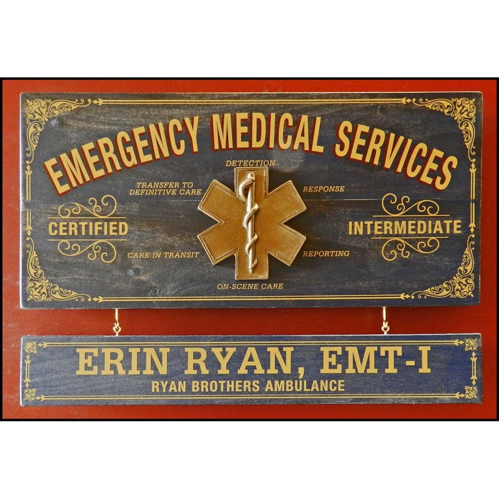 Emergency Medical Services Wooden Plank Sign - Item #H0045