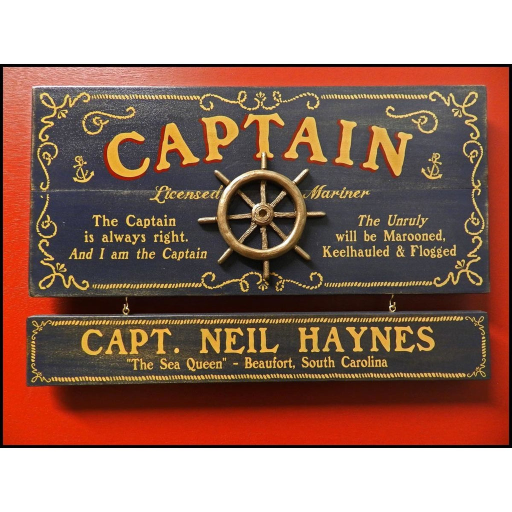 Captain of a Boat  Wooden Plank Sign - Item #H0055