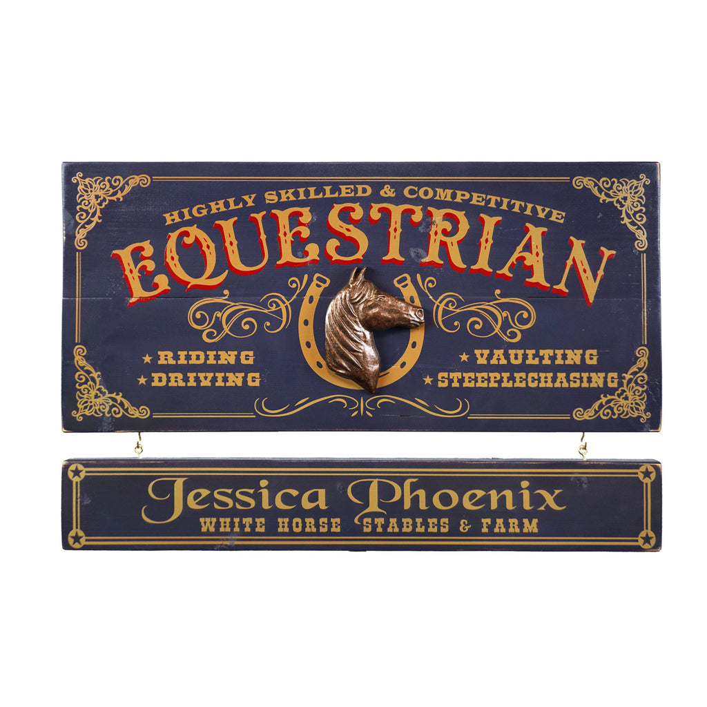 Equestrian-  Wooden Plank Sign - Item #H0063