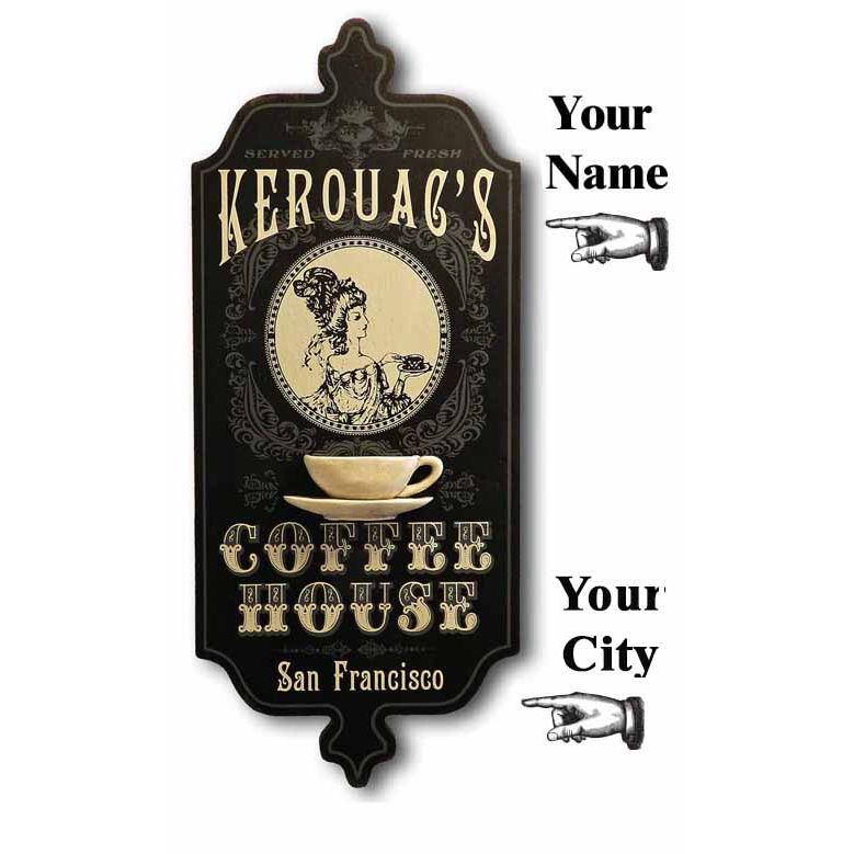 Coffee House Personalized Wooden Sign - Item #H0101