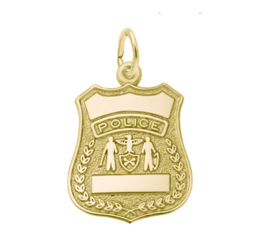 10k Gold Police Badge Charm Item #H0011