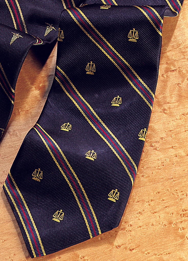 Scales of Justice Black Silk Tie - Item #H0105 – For Counsel