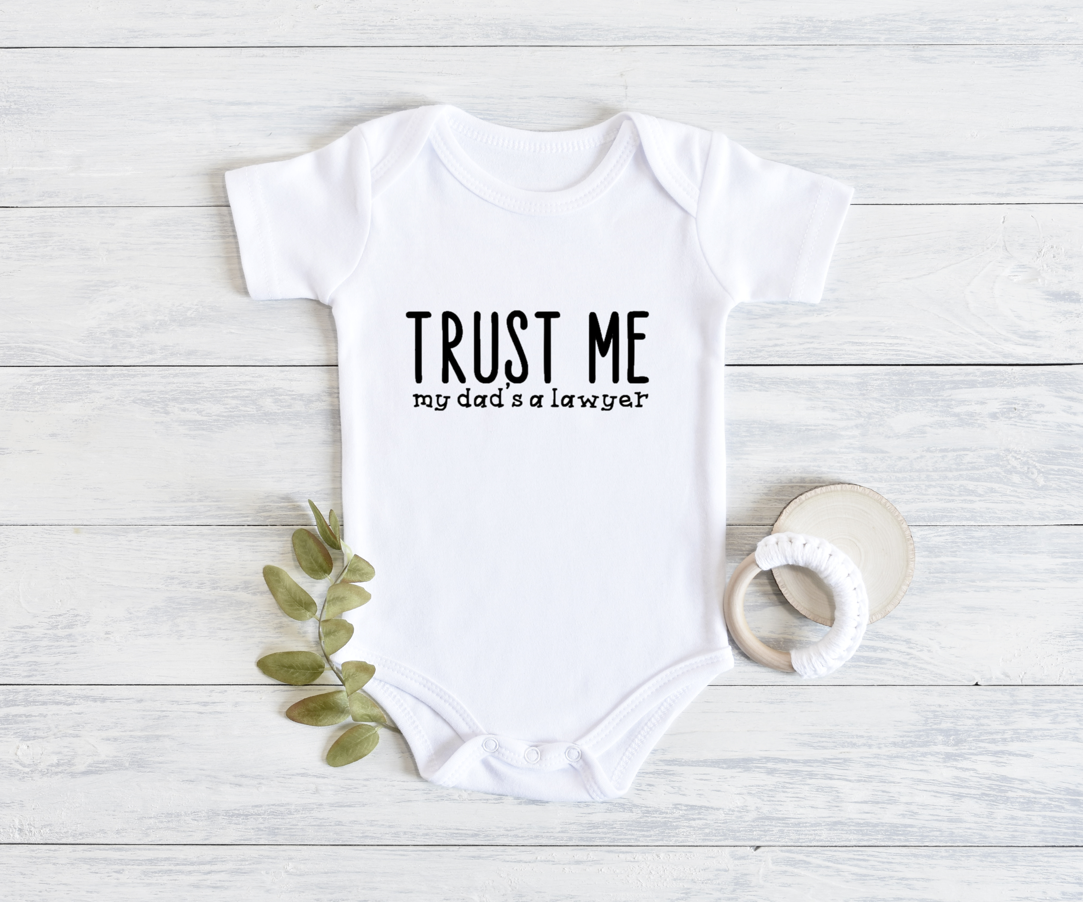 lawyer gear Trust Me My Dad's a Lawyer" Onesie", Item# 10004 Available as a BIB! – For Counsel