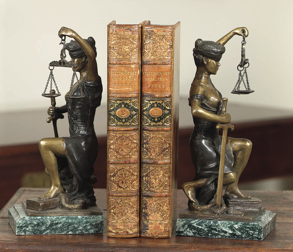 Kneeling Lady of Justice Bookends- Item #1746