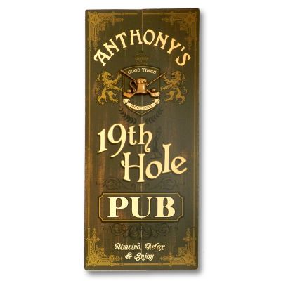 19th Hole  Wooden Pub Sign - Item #H0148