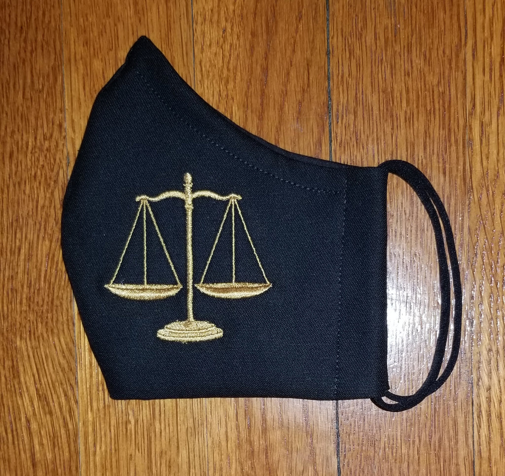 Face Coverings with Large Scales of Justice for the Legal Professional! Item# 30001