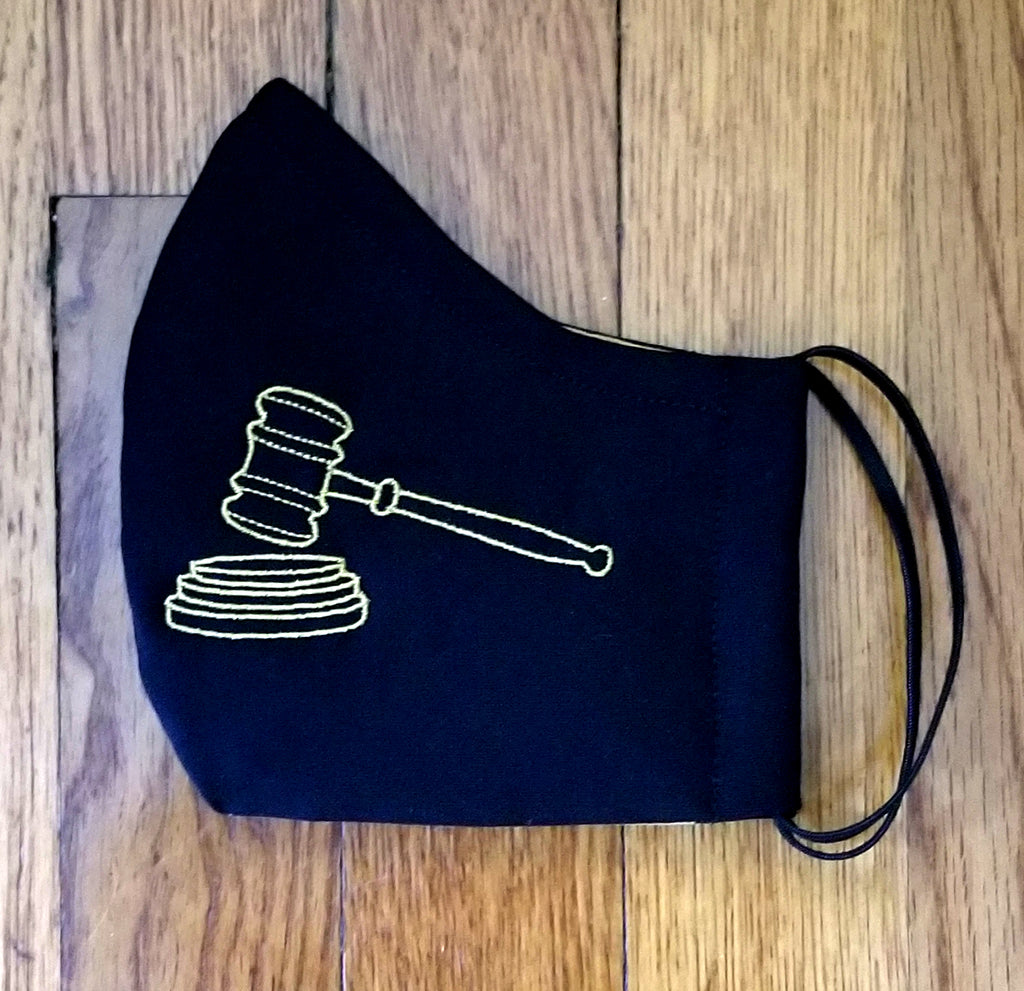 Face Coverings with Judge's Gavel for the Legal Professional! Item# 30008