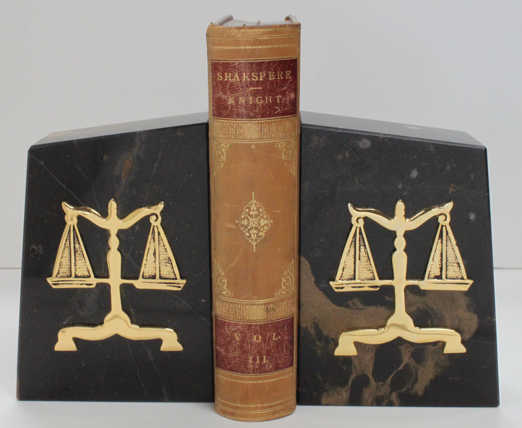 Lawyer Brown Marble Bookends - Item #3620