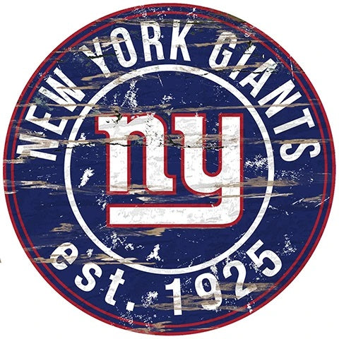 Sport Teams (NFL and NHL)  Distressed Round Wall Sign  Item #3853