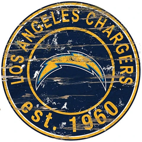 Sport Teams (NFL and NHL)  Distressed Round Wall Sign  Item #3853