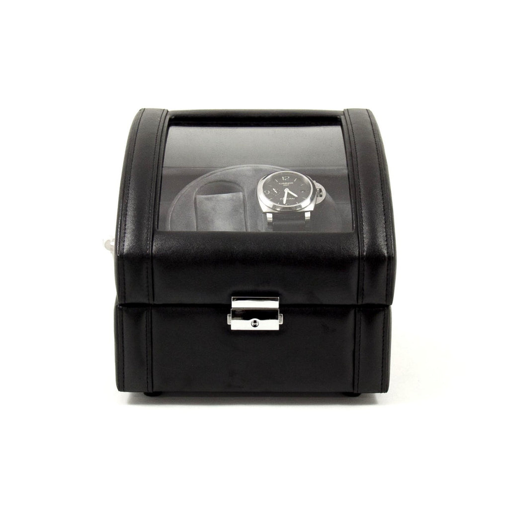 Watch Winder- Black Leather with Glass top- Item#H0021