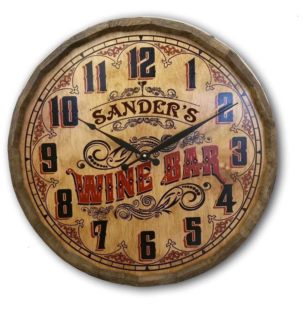 Wine Bar Barrel Head Clock- Item #H0034