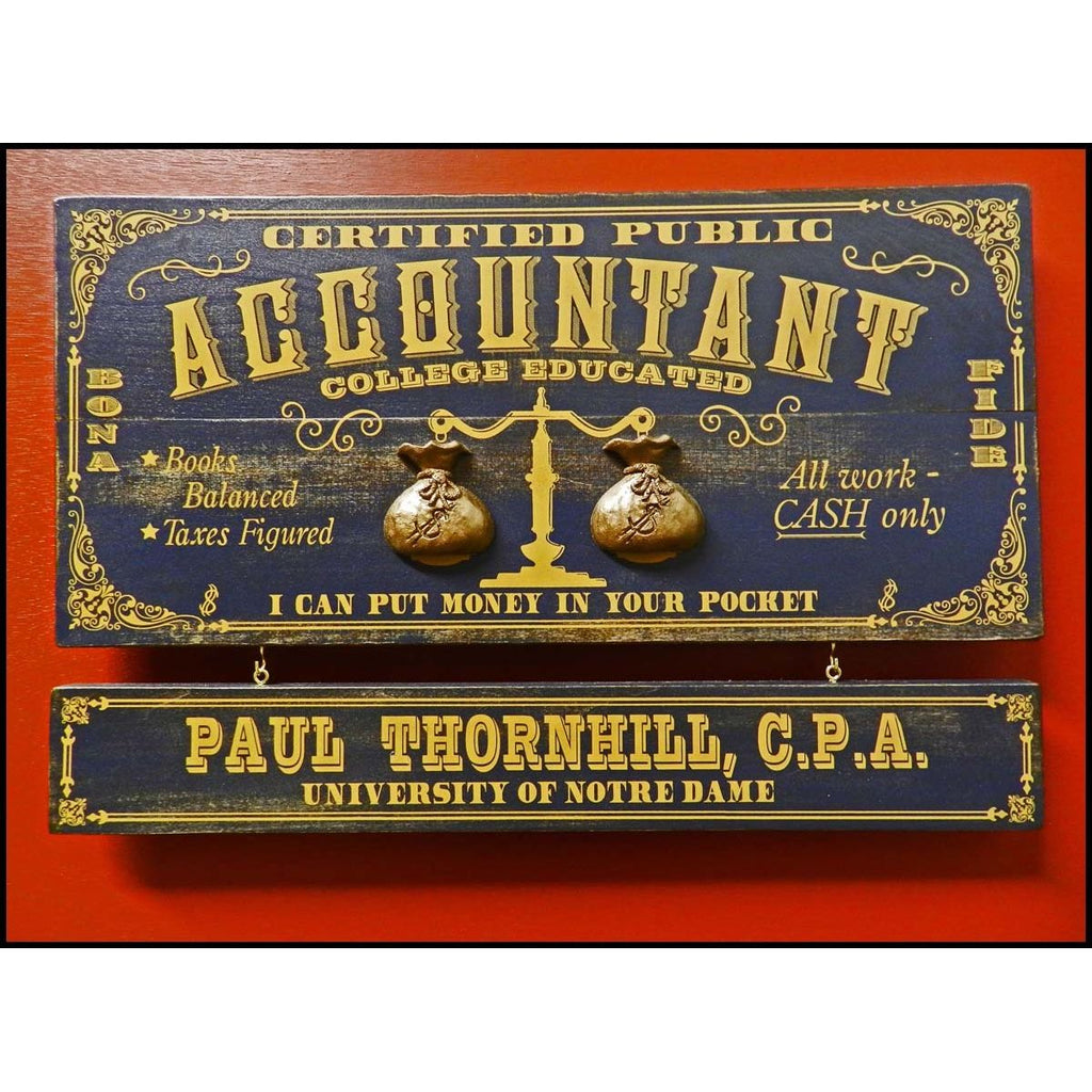 Accountant Wooden Plank Sign - Item #H0056