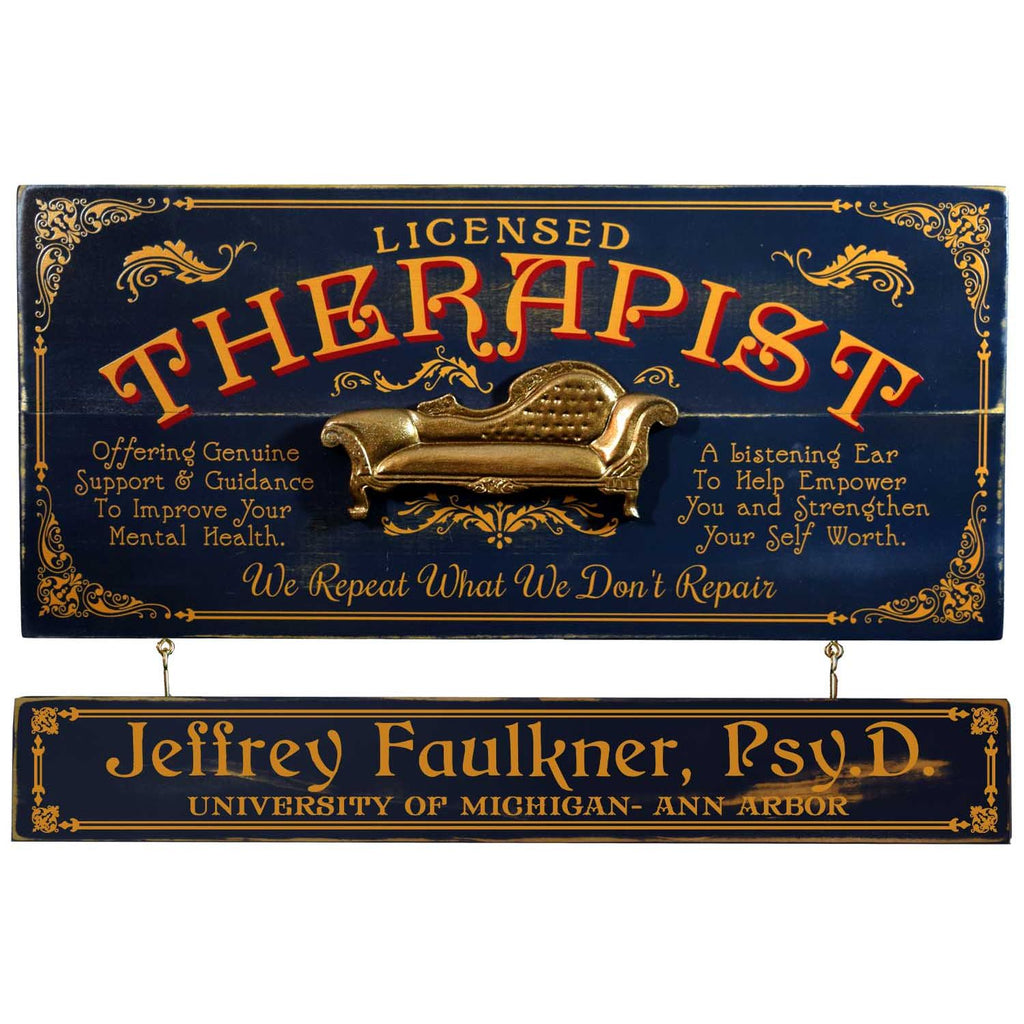 Therapist Wooden Plank Sign - Item #H0060