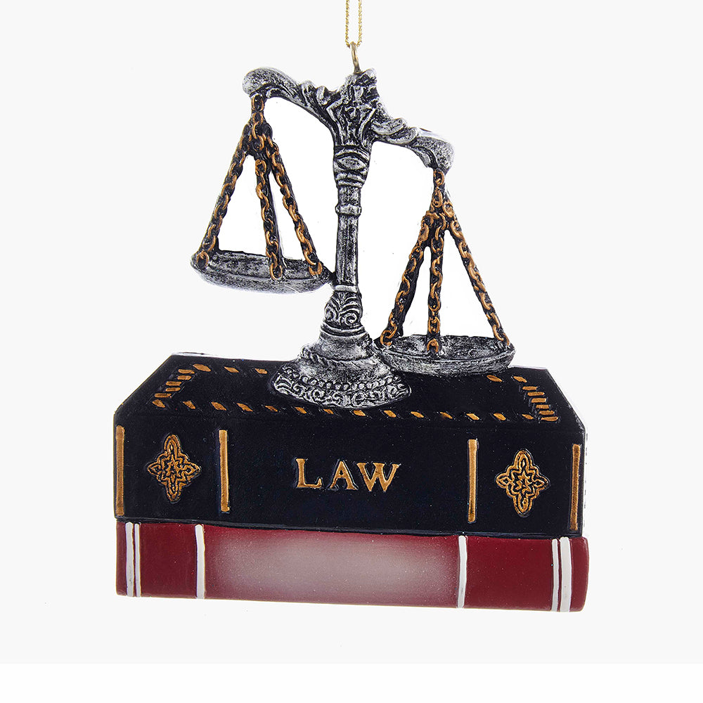 lawyer gear Lawyer Scales and Book Ornament- Item#H0123 – For Counsel