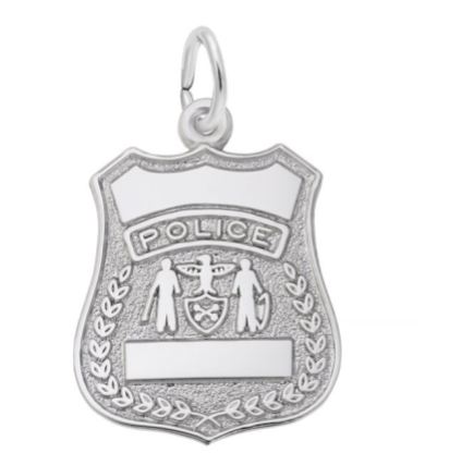 Sterling Silver Police Badge Charm Item #H0012