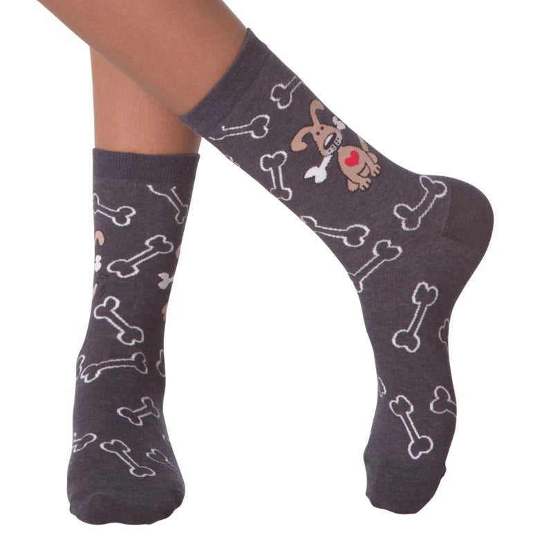Women's Dog with Bones Crew Socks - Item #S1007